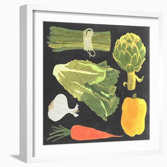 Blackboard Veggies IV-Vision Studio-Framed Art Print