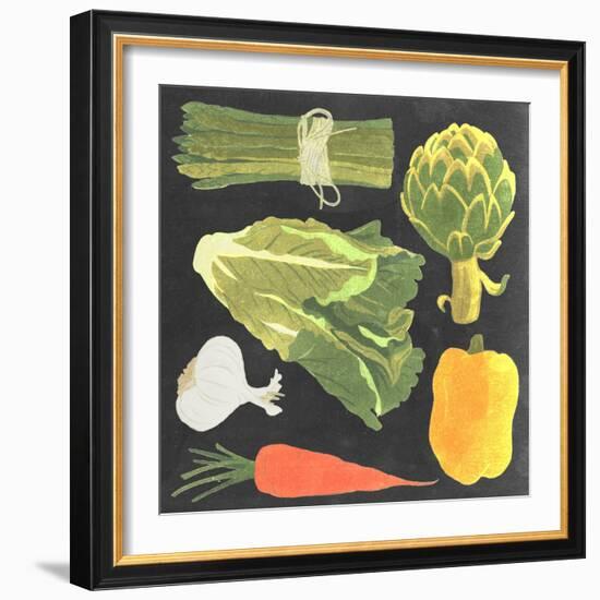 Blackboard Veggies IV-Vision Studio-Framed Art Print