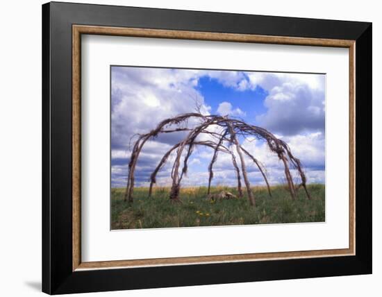 Blackfeet Sweat Lodge Frame Located on a Buffalo Jump Bluff in Montana-Angel Wynn-Framed Photographic Print