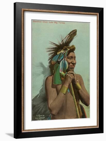 Blackfoot Chief, Luke Big Turnips-null-Framed Art Print