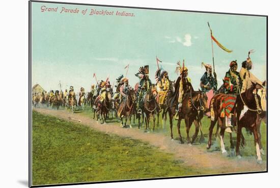 Blackfoot Indians on the Trail-null-Mounted Art Print