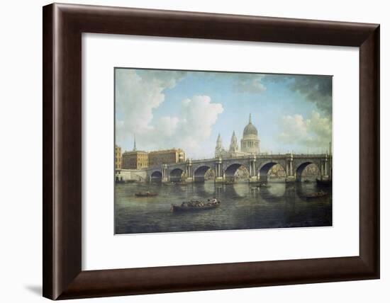 Blackfriars Bridge and St. Paul's Cathedral, about 1762-William Marlow-Framed Giclee Print