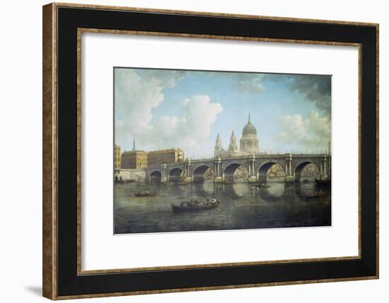 Blackfriars Bridge and St. Paul's Cathedral, about 1762-William Marlow-Framed Giclee Print