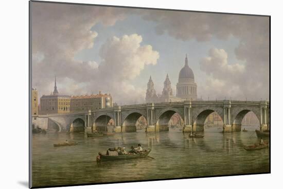 Blackfriars Bridge and St. Paul's Cathedral, C.1762-William Marlow-Mounted Giclee Print