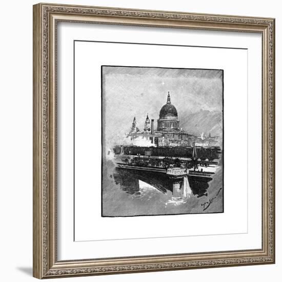 Blackfriars Bridge and St Paul's Cathedral, London-null-Framed Giclee Print