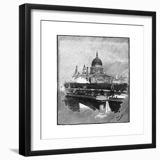 Blackfriars Bridge and St Paul's Cathedral, London-null-Framed Giclee Print