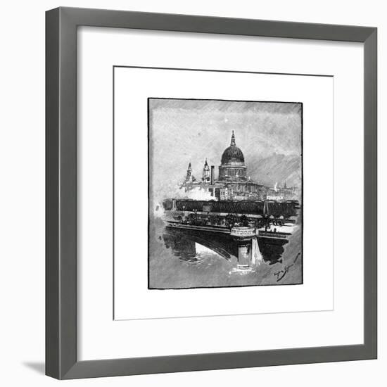 Blackfriars Bridge and St Paul's Cathedral, London-null-Framed Giclee Print
