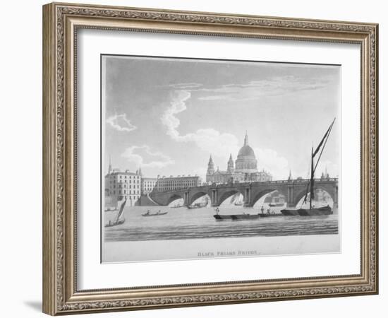 Blackfriars Bridge, London, 1797-Thomas Malton II-Framed Giclee Print