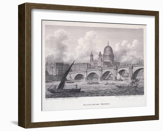 Blackfriars Bridge, London, 1827-George Cooke-Framed Giclee Print