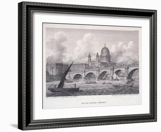 Blackfriars Bridge, London, 1827-George Cooke-Framed Giclee Print