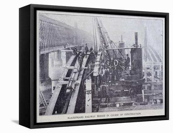 Blackfriars Bridge, London, 1870-null-Framed Premier Image Canvas