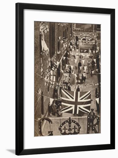 Blackfriars, London, Decoarted for King George Vis Coronation, 1937-null-Framed Photographic Print