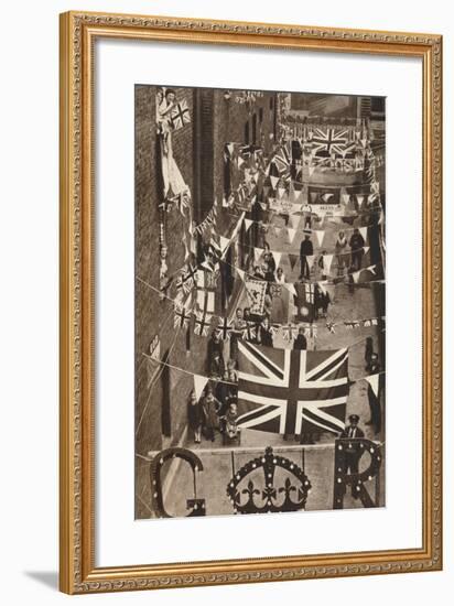 Blackfriars, London, Decoarted for King George Vis Coronation, 1937-null-Framed Photographic Print