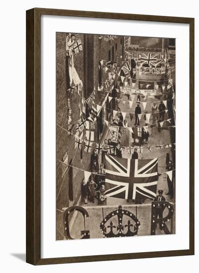 Blackfriars, London, Decoarted for King George Vis Coronation, 1937-null-Framed Photographic Print