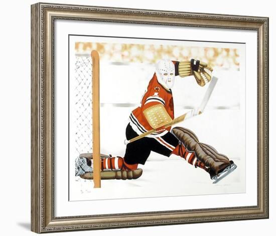 Blackhawk Goalie-Henry Gorski-Framed Collectable Print