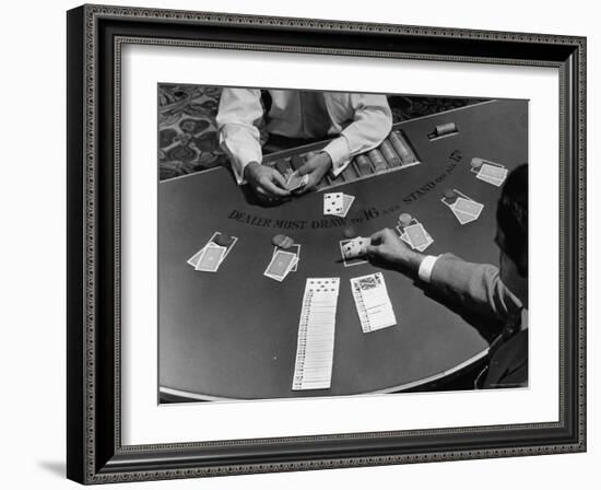 Blackjack is a Moneymaking Gambling Game in the Gambling Halls-J^ R^ Eyerman-Framed Photographic Print