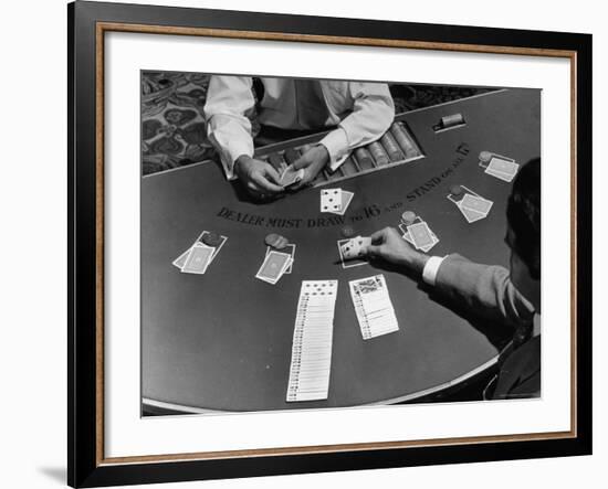 Blackjack is a Moneymaking Gambling Game in the Gambling Halls-J^ R^ Eyerman-Framed Photographic Print