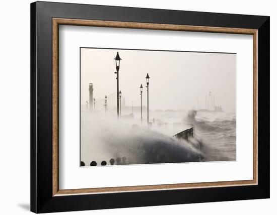 Blackpool battered by storms on 18 January 2007-Ashley Cooper-Framed Photographic Print