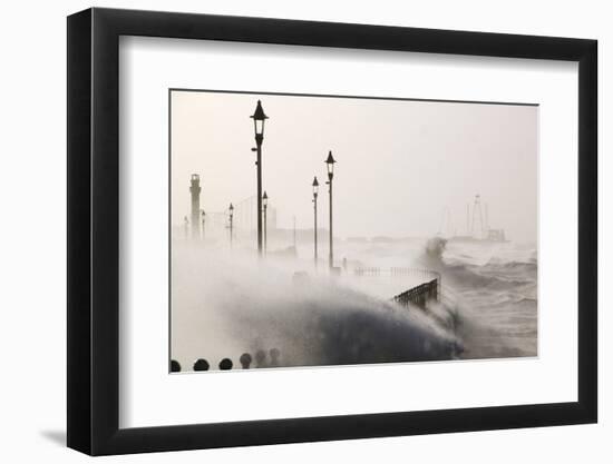 Blackpool battered by storms on 18 January 2007-Ashley Cooper-Framed Photographic Print