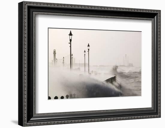 Blackpool battered by storms on 18 January 2007-Ashley Cooper-Framed Photographic Print