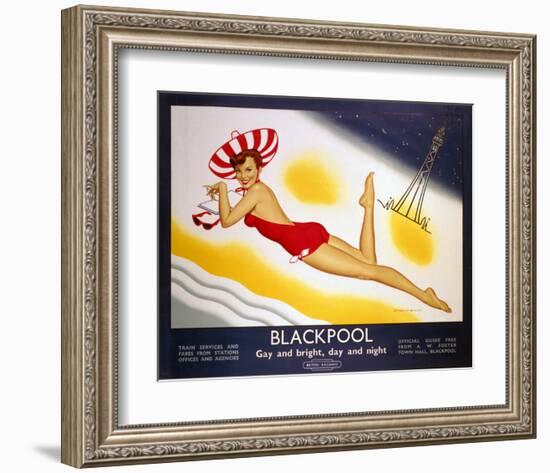 Blackpool Gay and Bright-null-Framed Art Print