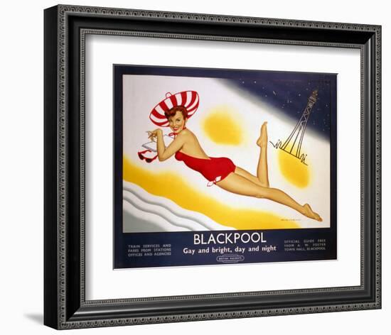 Blackpool Gay and Bright-null-Framed Art Print