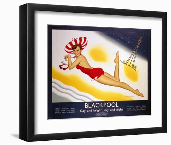 Blackpool Gay and Bright-null-Framed Art Print