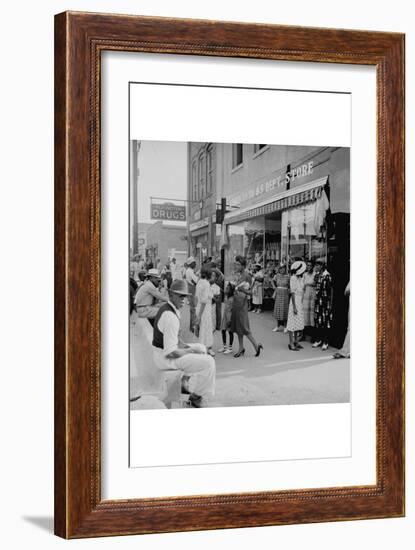 Blacks Shopping on Main Street-Dorothea Lange-Framed Premium Giclee Print