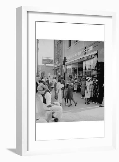 Blacks Shopping on Main Street-Dorothea Lange-Framed Premium Giclee Print