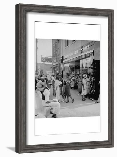 Blacks Shopping on Main Street-Dorothea Lange-Framed Art Print