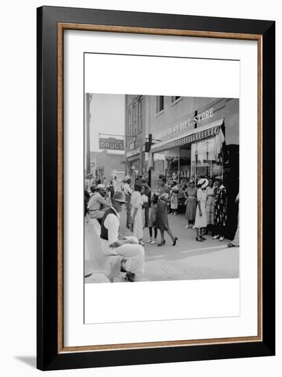 Blacks Shopping on Main Street-Dorothea Lange-Framed Art Print