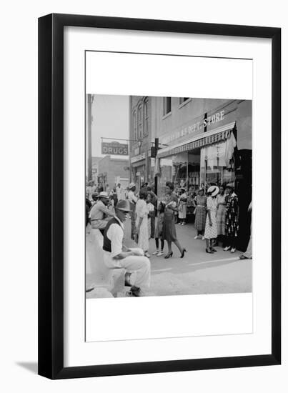 Blacks Shopping on Main Street-Dorothea Lange-Framed Art Print