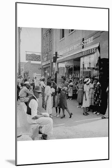 Blacks Shopping on Main Street-Dorothea Lange-Mounted Art Print