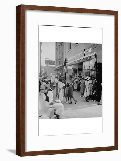 Blacks Shopping on Main Street-Dorothea Lange-Framed Art Print