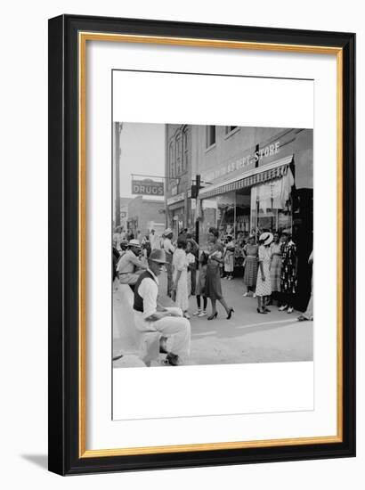 Blacks Shopping on Main Street-Dorothea Lange-Framed Art Print