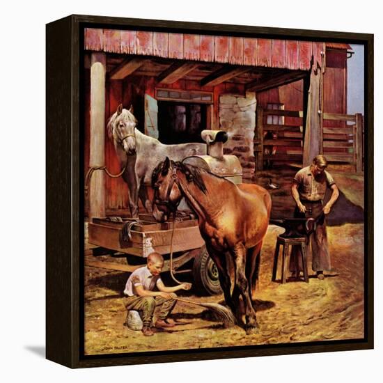 "Blacksmith," July 13, 1946-John Falter-Framed Premier Image Canvas