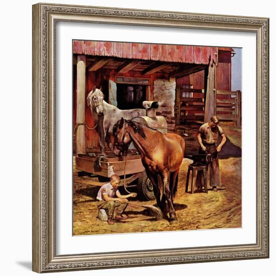 "Blacksmith," July 13, 1946-John Falter-Framed Giclee Print