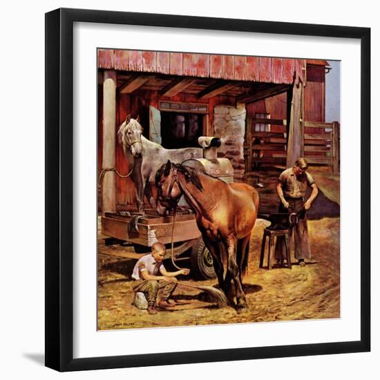 "Blacksmith," July 13, 1946-John Falter-Framed Giclee Print