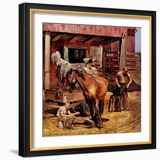 "Blacksmith," July 13, 1946-John Falter-Framed Giclee Print