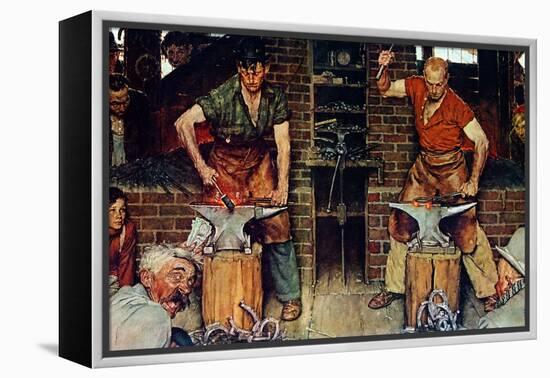 Blacksmith's Boy-Heel and Toe-Norman Rockwell-Framed Premier Image Canvas