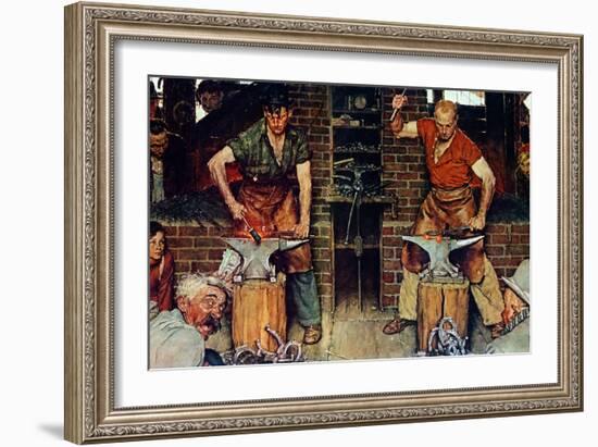 Blacksmith's Boy-Heel and Toe-Norman Rockwell-Framed Giclee Print