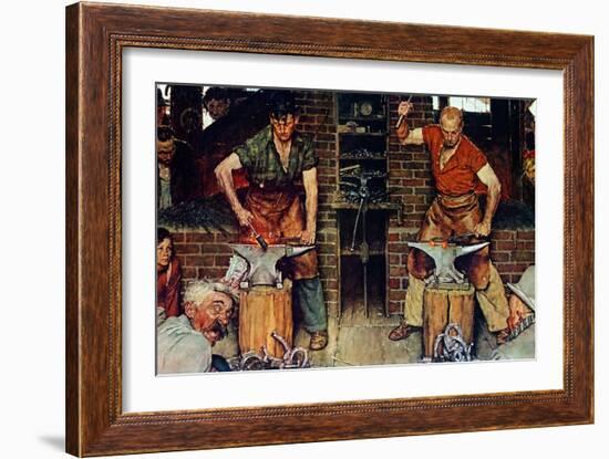 Blacksmith's Boy-Heel and Toe-Norman Rockwell-Framed Giclee Print