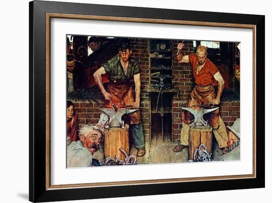 Blacksmith's Boy-Heel and Toe-Norman Rockwell-Framed Giclee Print