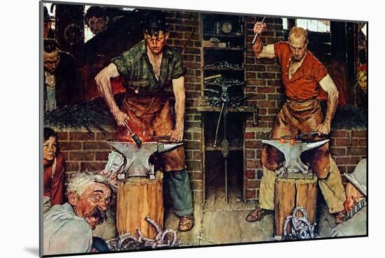 Blacksmith's Boy-Heel and Toe-Norman Rockwell-Mounted Giclee Print