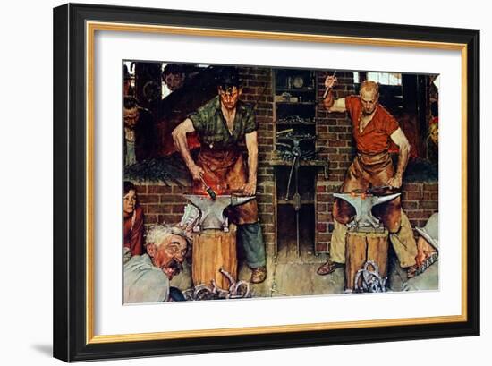 Blacksmith's Boy-Heel and Toe-Norman Rockwell-Framed Giclee Print