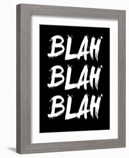 Blah Blah Blah Black-NaxArt-Framed Art Print