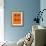 Blah Blah Blah Orange-NaxArt-Framed Art Print displayed on a wall