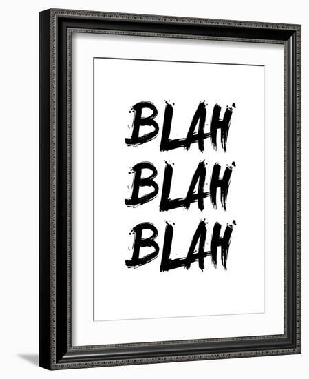 Blah Blah Blah White-NaxArt-Framed Art Print