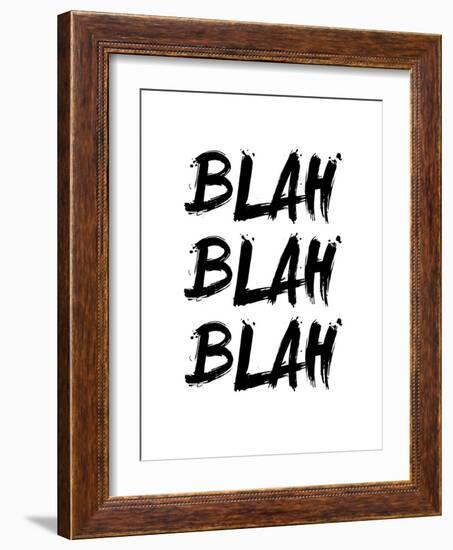 Blah Blah Blah White-NaxArt-Framed Art Print