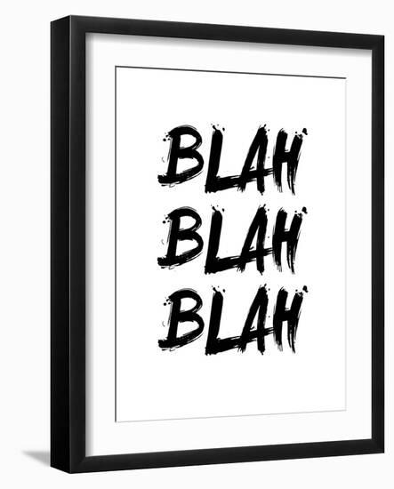 Blah Blah Blah White-NaxArt-Framed Art Print